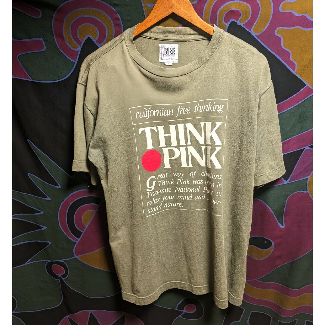 THINK PINK Tシャツ　Lサイズ　シンクピンク　グリーン メンズのトップス(Tシャツ/カットソー(半袖/袖なし))の商品写真