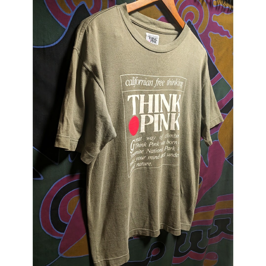 THINK PINK Tシャツ　Lサイズ　シンクピンク　グリーン メンズのトップス(Tシャツ/カットソー(半袖/袖なし))の商品写真