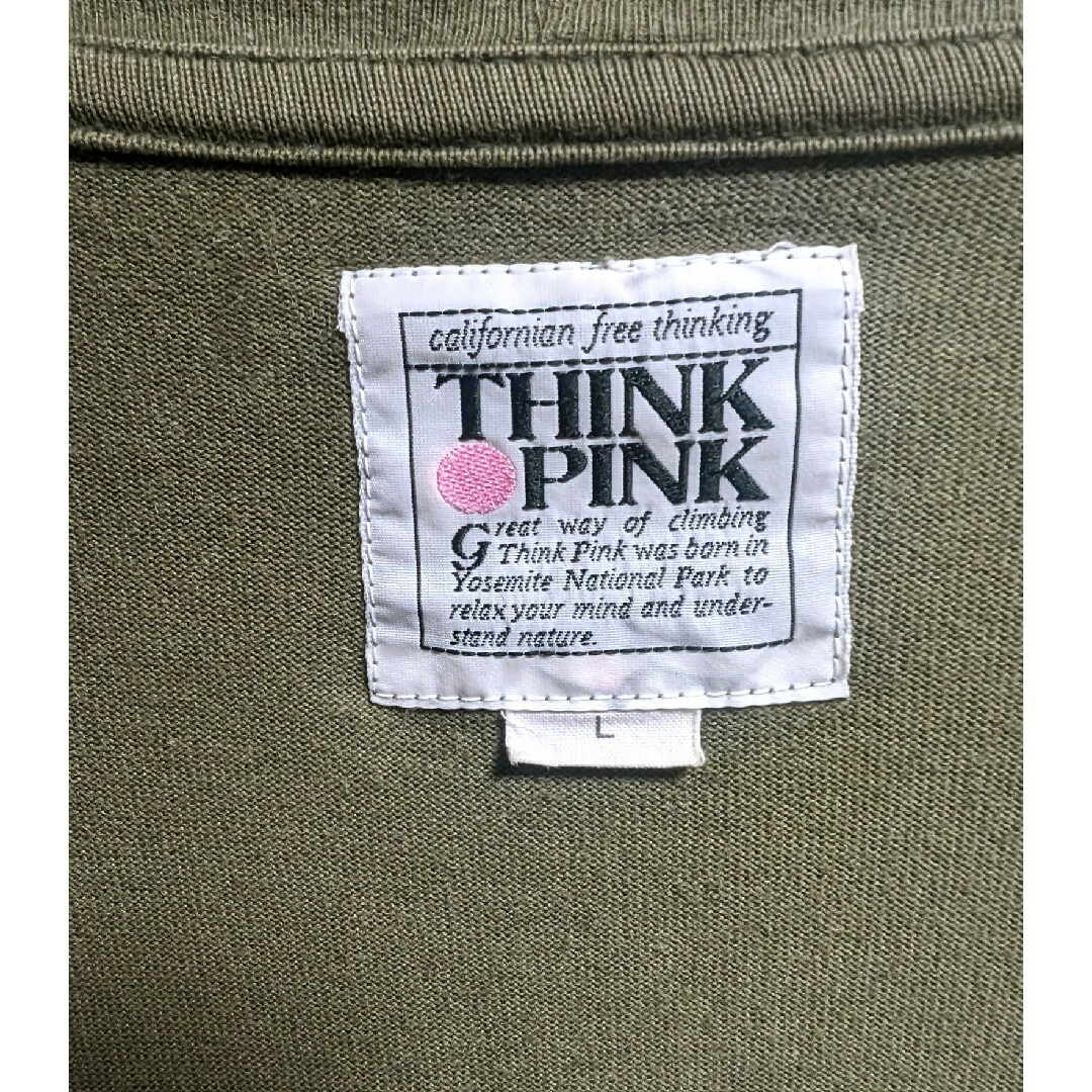 THINK PINK Tシャツ　Lサイズ　シンクピンク　グリーン メンズのトップス(Tシャツ/カットソー(半袖/袖なし))の商品写真