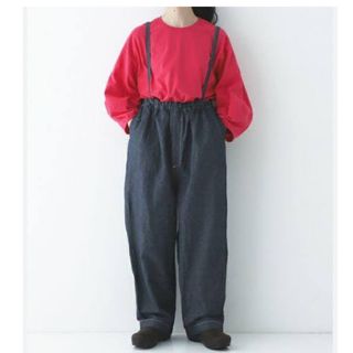 nest Robe - ネストローブ　コットンリネンダンガリー　サスペンダーパンツ