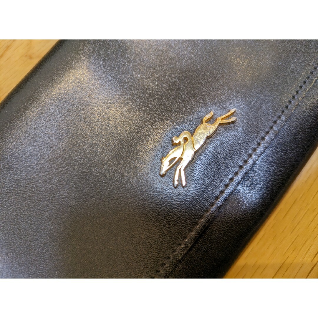 LONGCHAMP(ロンシャン)の5月末まで出品　ロンシャン　ショルダーウォレット　黒 レディースのバッグ(ショルダーバッグ)の商品写真