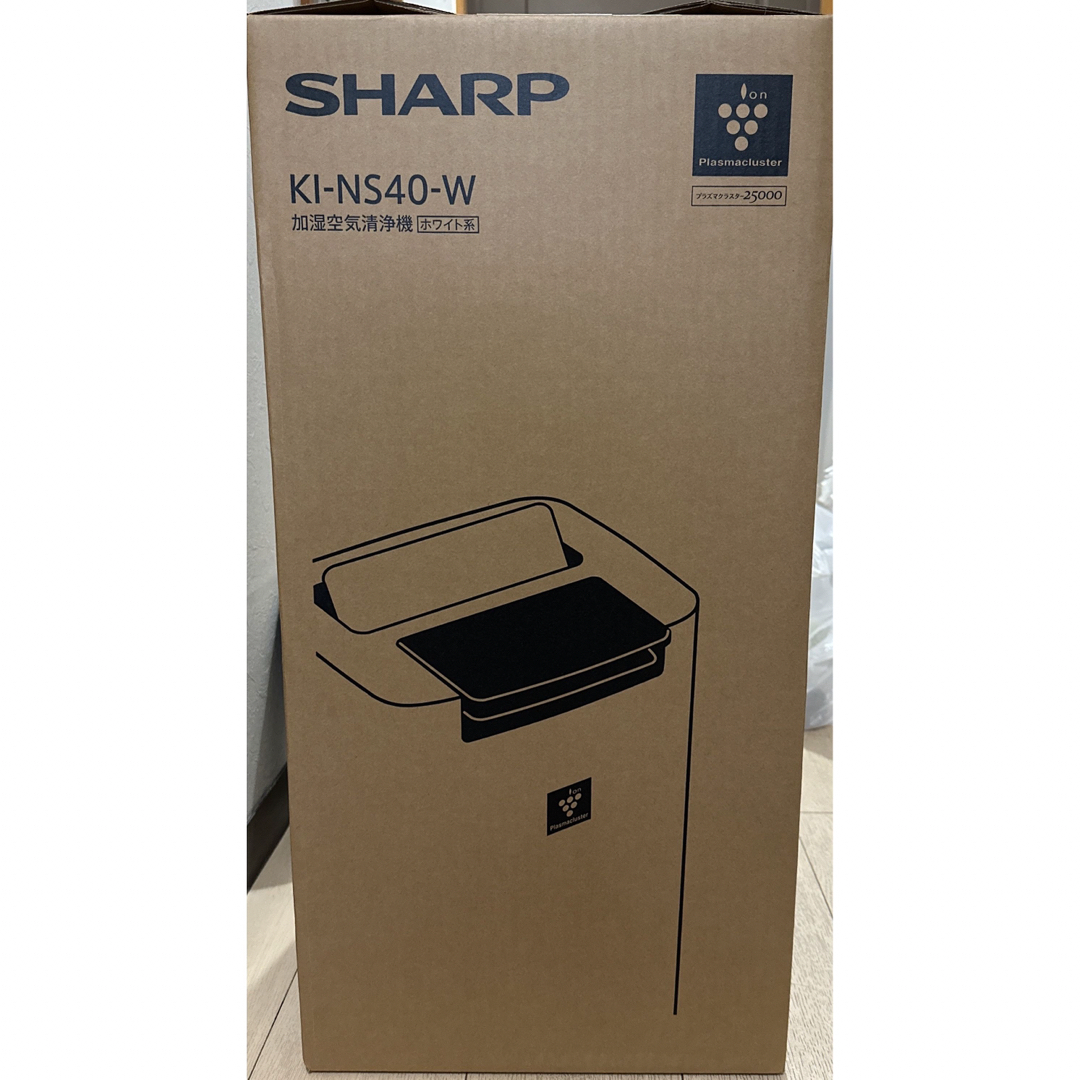 SHARP(シャープ)の【美品】SHARPプラズマクラスター25000搭載加湿空気清浄機KI-NS40W スマホ/家電/カメラの生活家電(空気清浄器)の商品写真