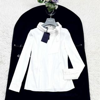 ★PRADA★新品未使用★リボンタイ★ボトルネック★シャツ★ブラウス