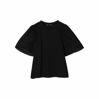 グリーンパークス(green parks)の【ブラック】SUGAR SPOON チューリップスリーブTEE 24SS/クルーネック/半袖(カットソー(長袖/七分))