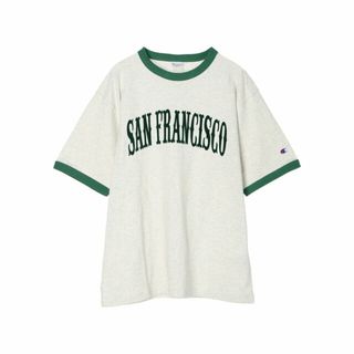 グリーンパークス(green parks)の【グレー】■Champion リンガーT 24SS/ロゴ/半袖/綿100%/夏(カットソー(長袖/七分))