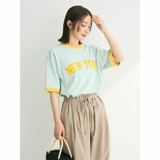 グリーンパークス(green parks)の【ブルー】■Champion リンガーT 24SS/ロゴ/半袖/綿100%/夏(カットソー(長袖/七分))