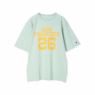 グリーンパークス(green parks)の【ブルー】■Champion フットボールT 24SS/ロゴ/半袖/綿100%/夏(カットソー(長袖/七分))