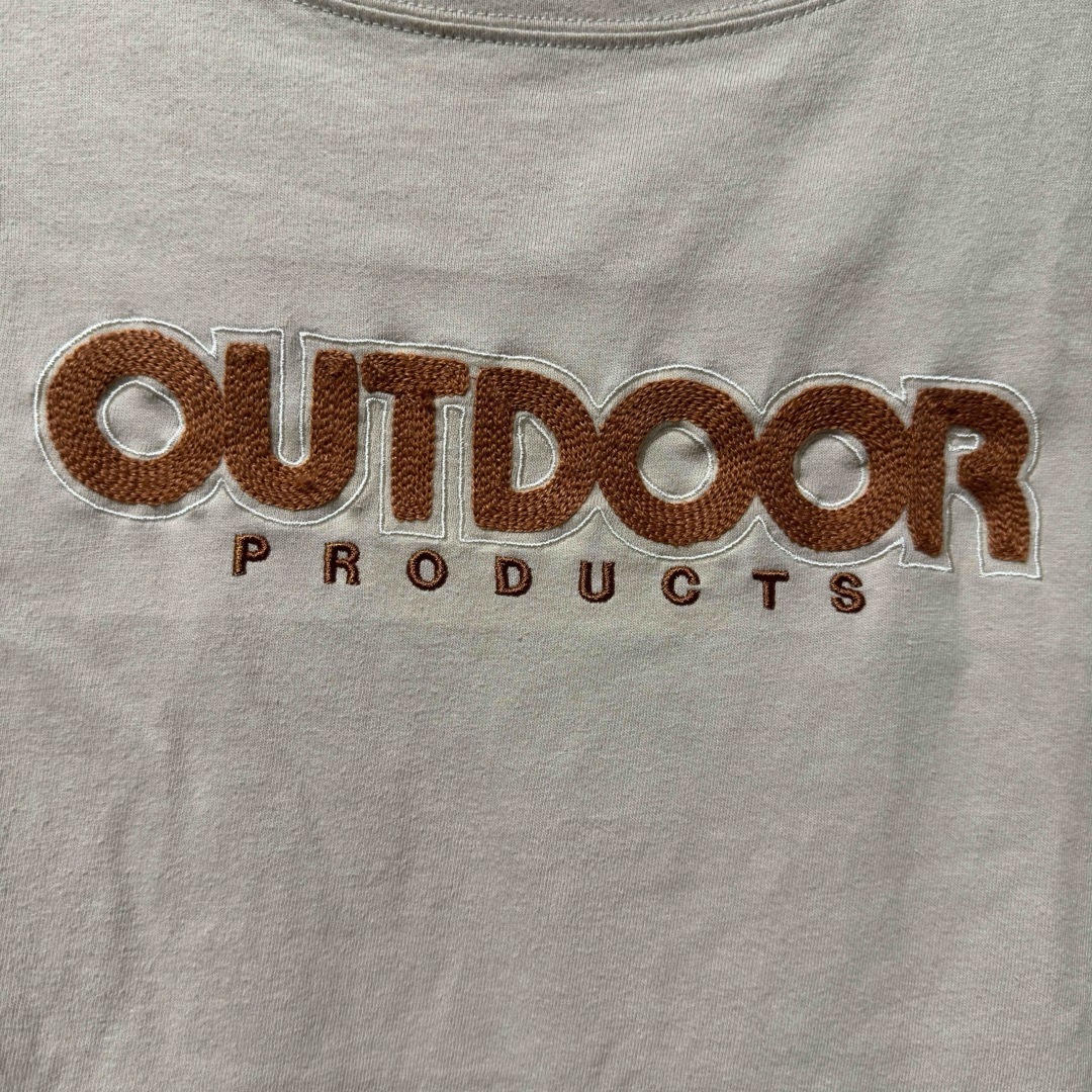 OUTDOOR PRODUCTS(アウトドアプロダクツ)のOUTDOOR ベージュ 5分袖 半袖 Tシャツ ドロップショルダー Mサイズ レディースのトップス(Tシャツ(半袖/袖なし))の商品写真