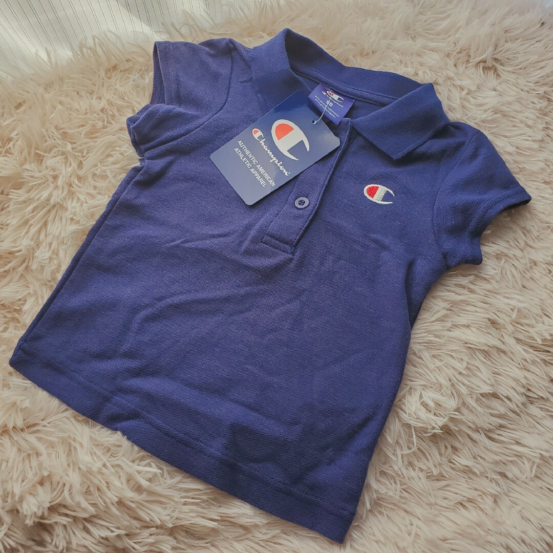 Champion(チャンピオン)の【匿名配送】Champion カノコポロシャツ 90 キッズ/ベビー/マタニティのキッズ服女の子用(90cm~)(Tシャツ/カットソー)の商品写真