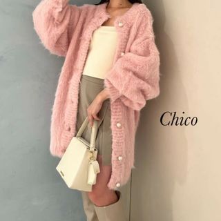 フーズフーチコ(who's who Chico)の新品 Chico パール釦カーデ(カーディガン)