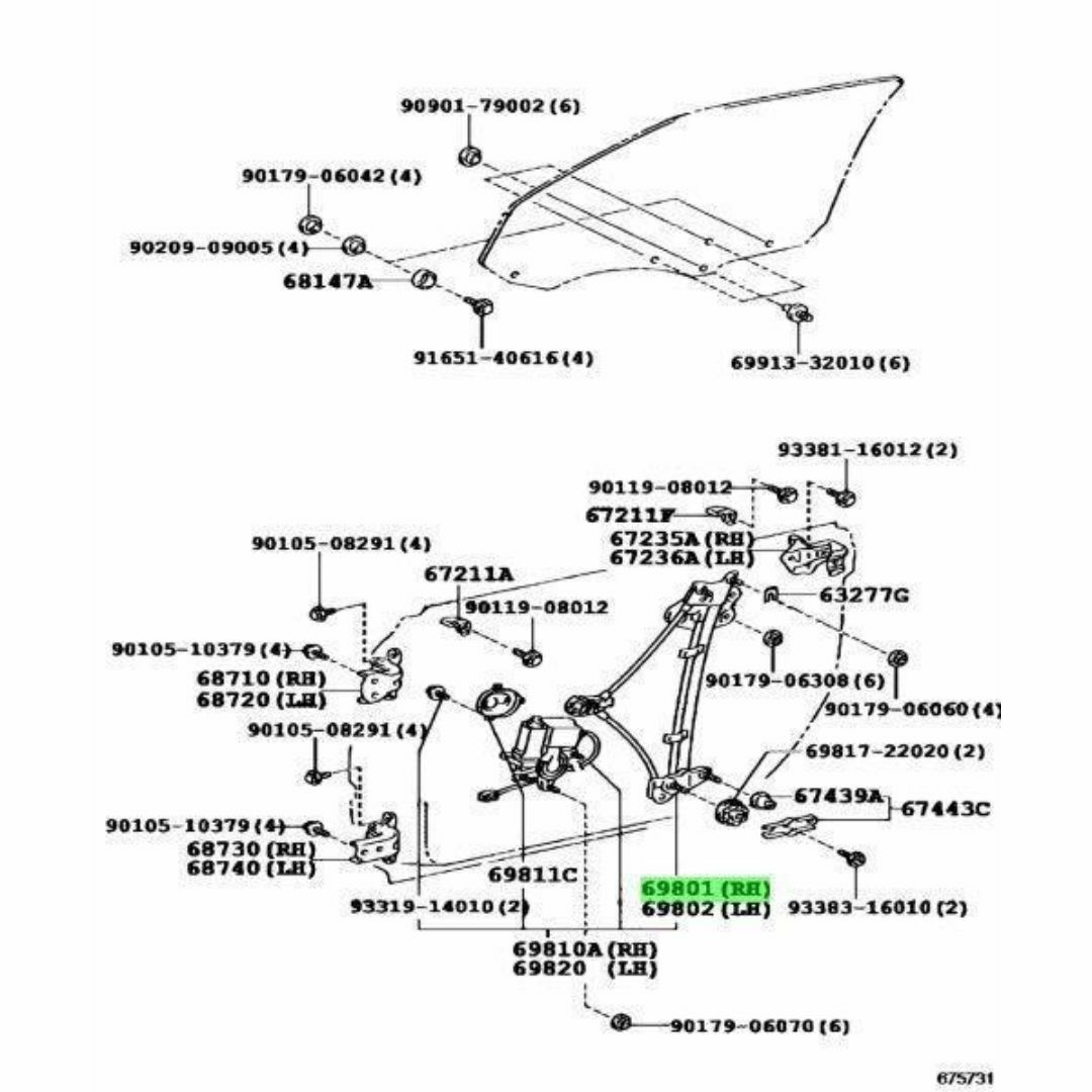 トヨタ(トヨタ)のレクサス 純正 SC300 ソアラ フロントドアウインドウ レギュレータ 左 自動車/バイクの自動車(車種別パーツ)の商品写真