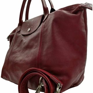 ロンシャン(LONGCHAMP)のロンシャン 2way ルプリアージュ キュイール トートバッグ レザー 赤系(ショルダーバッグ)