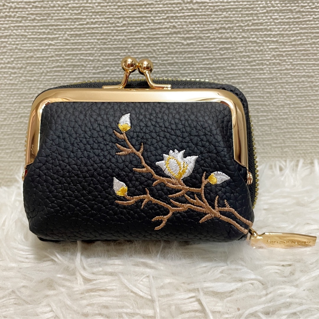 刺繍の花柄財布 取り外し可能、ガマ口小銭入れとカードホルダー財布❣️ レディースのファッション小物(コインケース)の商品写真