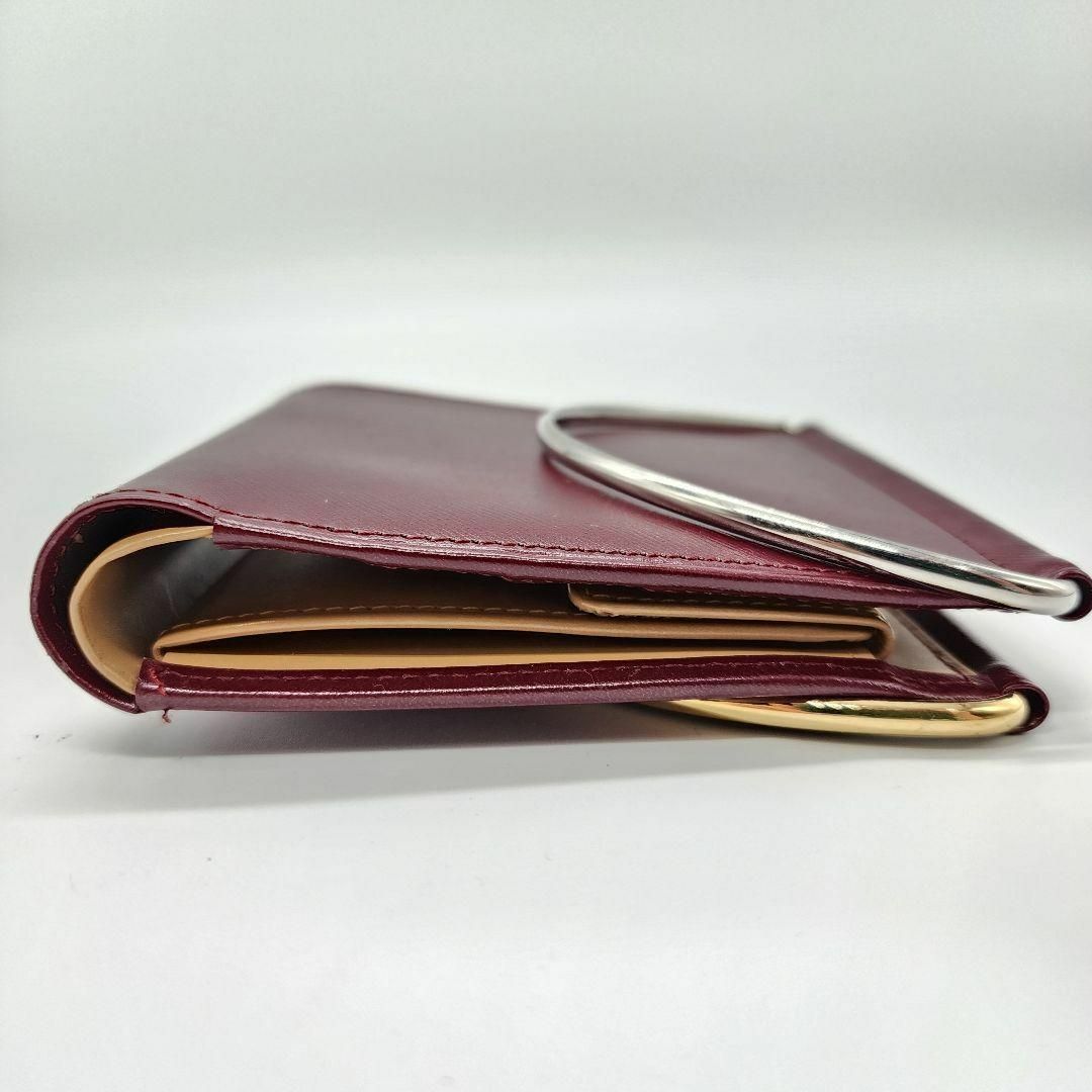 Cartier(カルティエ)の【 カード付き 】 カルティエ　トリニティ　ハンドル付き　折り財布　ボルドー レディースのファッション小物(財布)の商品写真