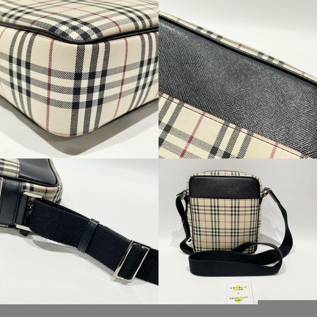 BURBERRY(バーバリー)のBURBERRY ショルダーバッグ ロゴ チェック 斜め掛け キャンバス レザー レディースのバッグ(ショルダーバッグ)の商品写真