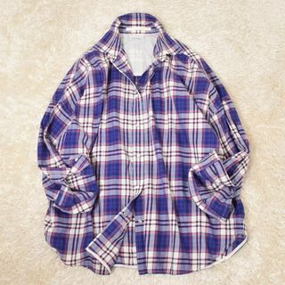 スピックアンドスパン(Spick & Span)のSpick&Span コットン ワイド チェック シャツ パープル F ゆったり(シャツ/ブラウス(長袖/七分))