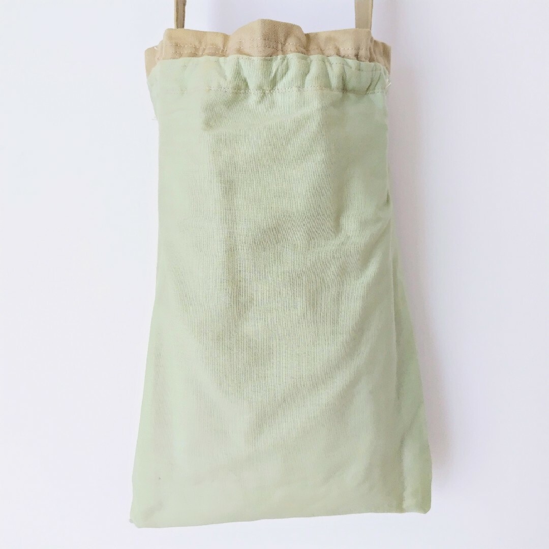 斜め掛け　ショルダーバッグ　布製　和柄　サンドベージュ　未使用 レディースのバッグ(ショルダーバッグ)の商品写真