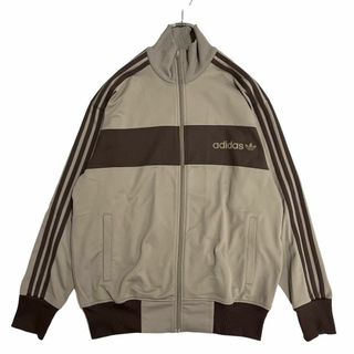 アディダス(adidas)の5284 美品 adidasトラックジャケット ベージュ×Dブラウン O(ジャージ)