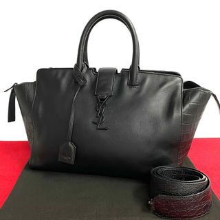 サンローラン(Saint Laurent)の極 美品 SAINT LAURENT PARIS サンローランパリ YSL ロゴ ダウンタウン カバス レザー 本革 2way ハンドバッグ ショルダーバッグ 22126(ハンドバッグ)