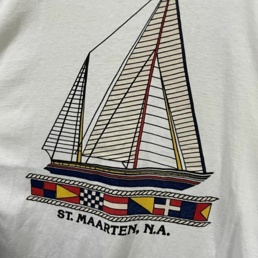 90s ST MAARTEN 帆船 USA輸入 デザイン Tシャツ メンズのトップス(Tシャツ/カットソー(半袖/袖なし))の商品写真