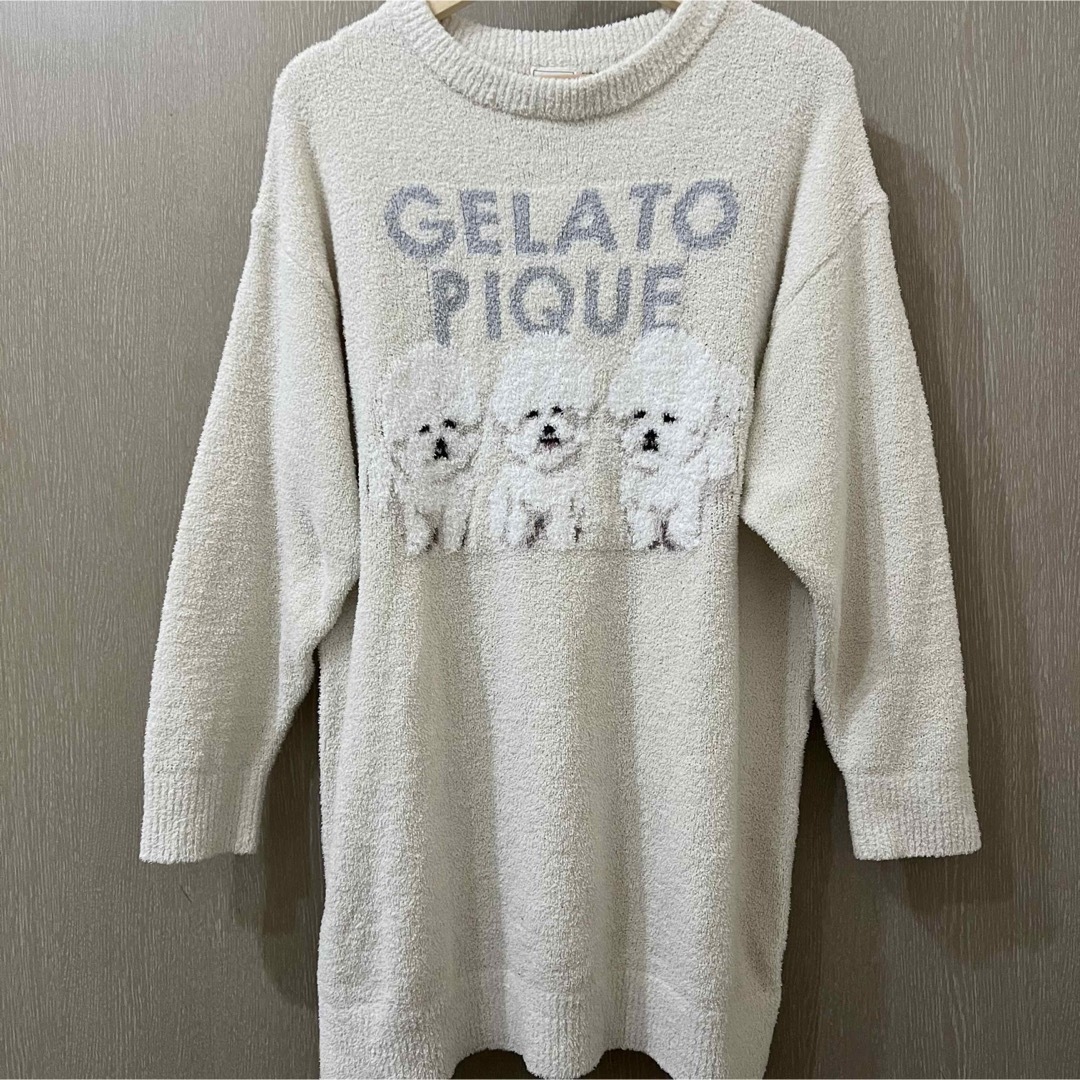 gelato pique(ジェラートピケ)のジェラートピケ ビションフリーゼ ミニワンピース レギンス 犬 ルームウェア レディースのルームウェア/パジャマ(ルームウェア)の商品写真