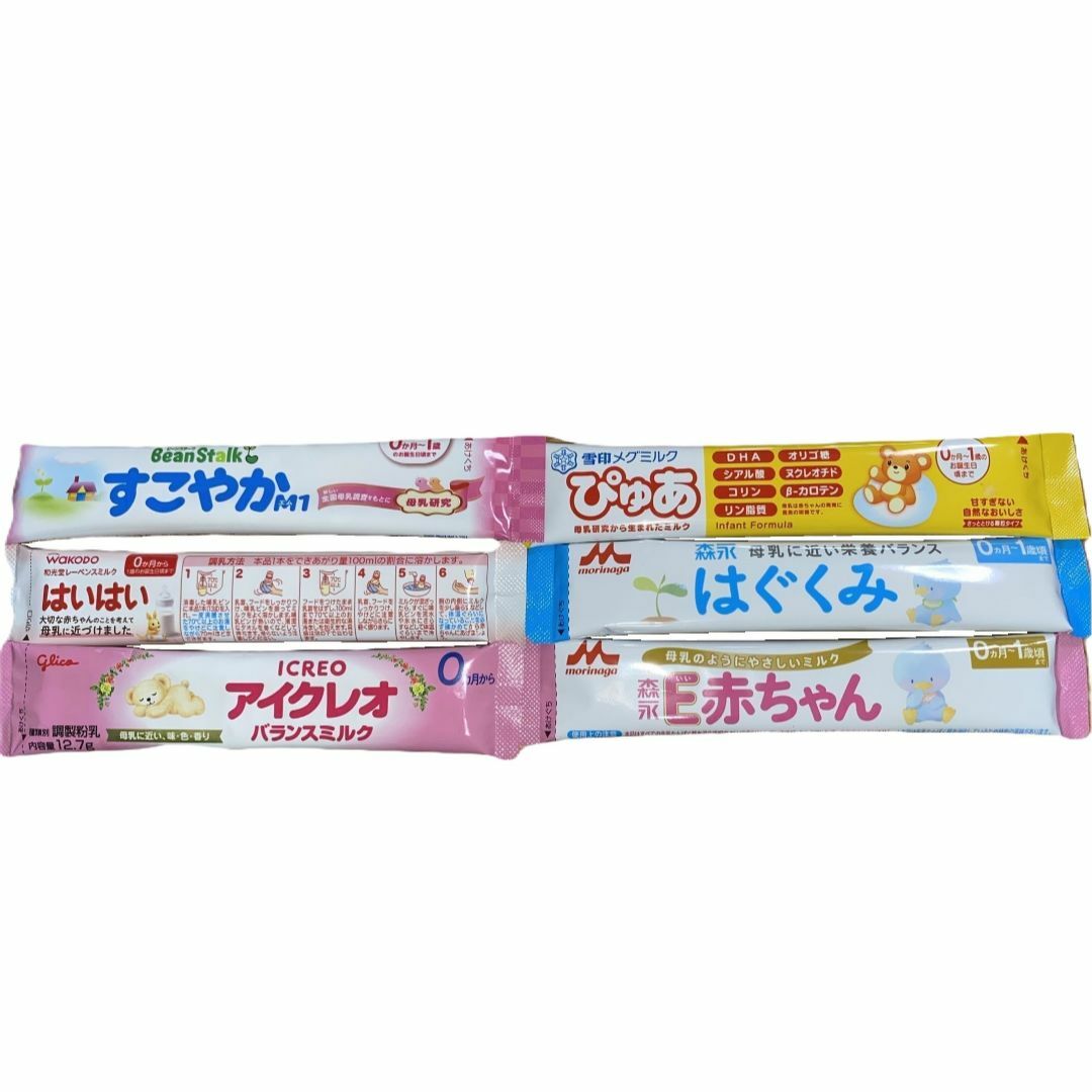 主要ブランド６種類各１本入り　粉ミルクお試しセット キッズ/ベビー/マタニティの授乳/お食事用品(その他)の商品写真