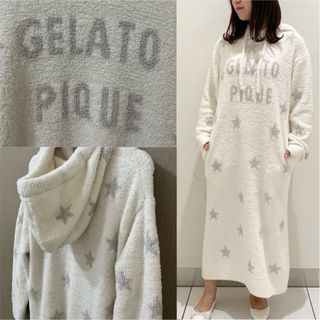 ジェラートピケ(gelato pique)のジェラートピケ スタージャガードフードドレス ワンピース 星 ルームウェア(ルームウェア)