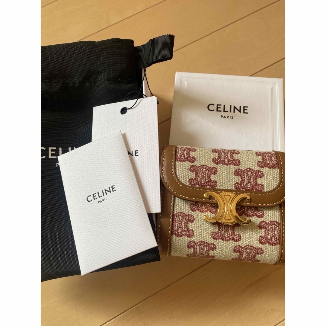 celine(セリーヌ)の希少　CELINE　三つ折り財布　トリオンフキャンバス　エンブロイダリー レディースのファッション小物(財布)の商品写真