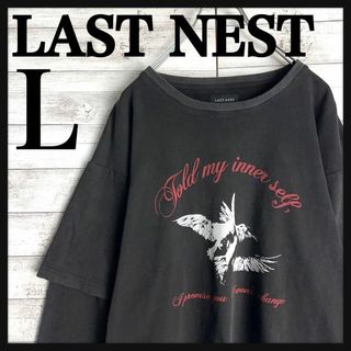 9627【人気Lサイズ】ラストネスト☆アーチロゴ レイヤードロングtシャツ(Tシャツ/カットソー(七分/長袖))