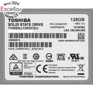 トウシバ(東芝)のTOSHIBA　2.5インチ SSD　THNSNJ128GCSU　128GB　15000～16000時間以内(PC周辺機器)