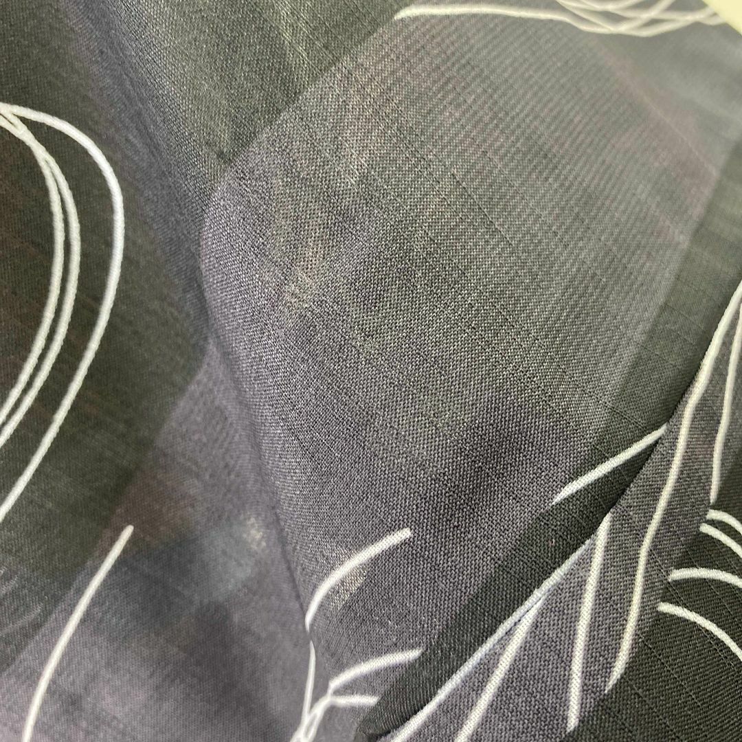 夏小紋 紗 夏用 小紋 ポリエステル 黒 紺 新品 Mサイズ p-1 レディースの水着/浴衣(着物)の商品写真