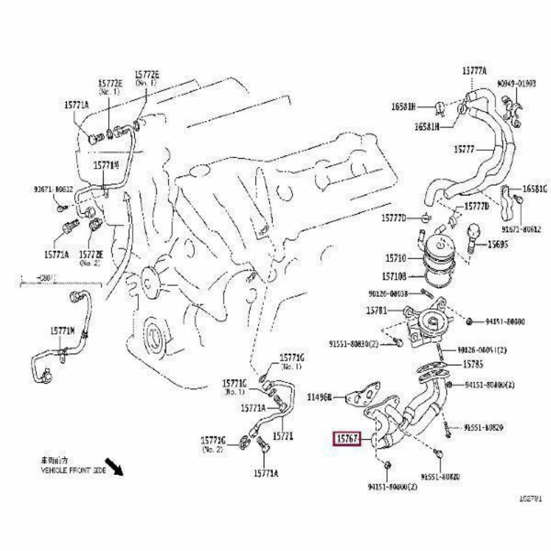 レクサス 純正 ES200 RX350 450h オイルクーラ パイプ 自動車/バイクの自動車(車種別パーツ)の商品写真