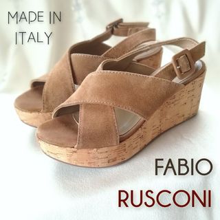 ファビオルスコーニ(FABIO RUSCONI)のファビオ ルスコーニ/コルクヒール/ウエッジヒール/スエード サンダル/22.5(サンダル)