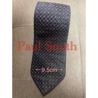 ポールスミス(Paul Smith)のポールスミス　ネクタイ　ネイビー　濃いグレー　ドット　チェック　シルク100%(ネクタイ)