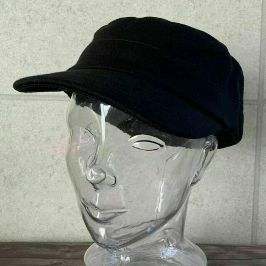 特価 送料込 Lサイズ リブ スエット ワーク キャップ 切り替え シンプル 黒 メンズの帽子(キャップ)の商品写真