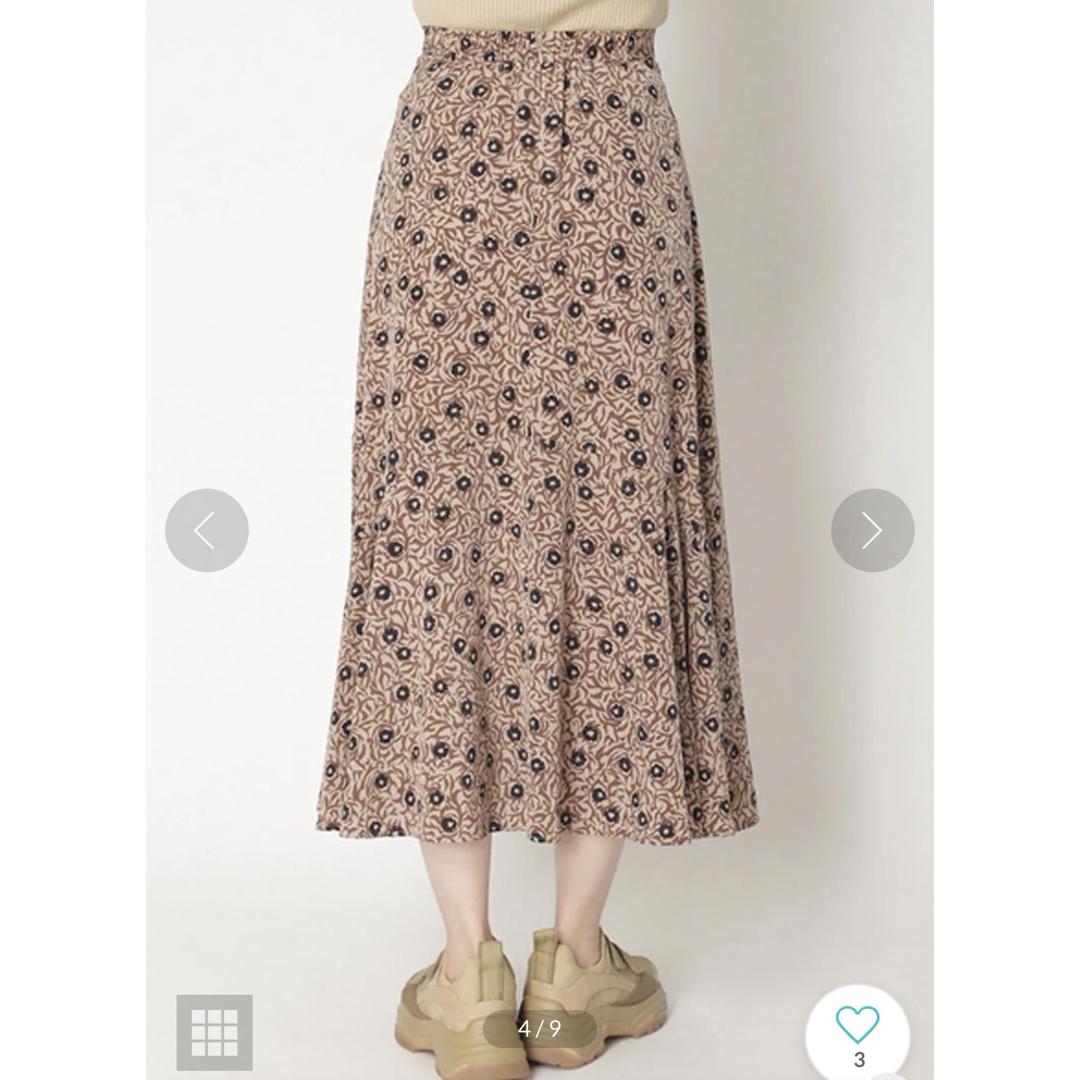 SNIDEL(スナイデル)のスナイデル SNIDEL サテンプリントヘムスカート （ベージュ） レディースのスカート(ロングスカート)の商品写真