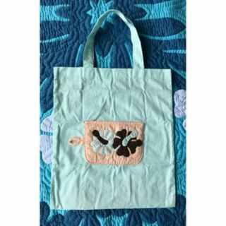 「正規品」エコバッグ ♡ハイビスカス♡ミントブルー♡ハワイアンキルト(エコバッグ)