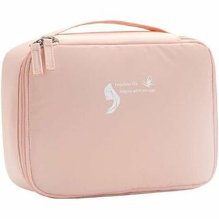 化粧ポーチ 化粧品収納 メイクポーチ コスメ 大容量 携帯便利 軽い ピンク(メイクボックス)