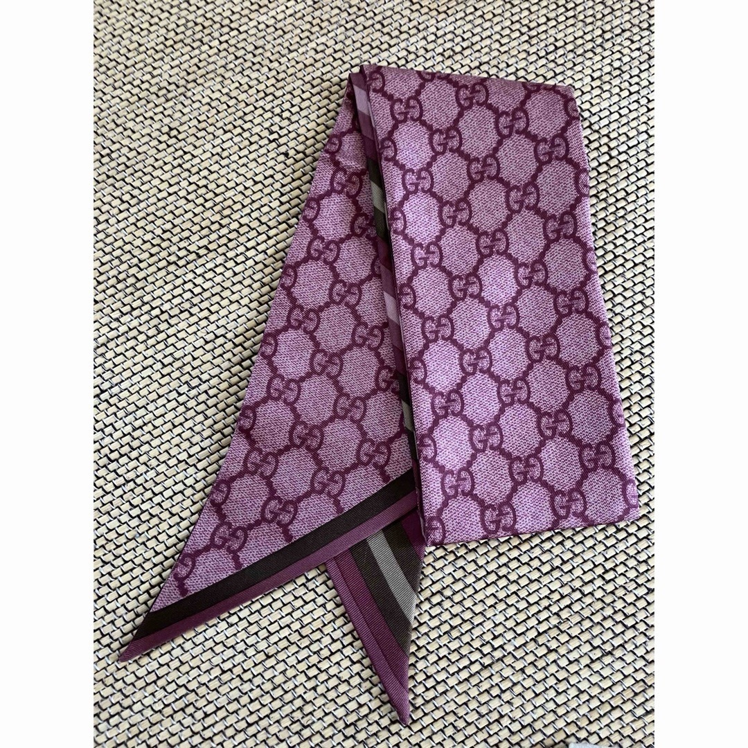 Gucci(グッチ)のGUCCI グッチ ネックボウ GG スカーフ ストライプ レディースのファッション小物(バンダナ/スカーフ)の商品写真