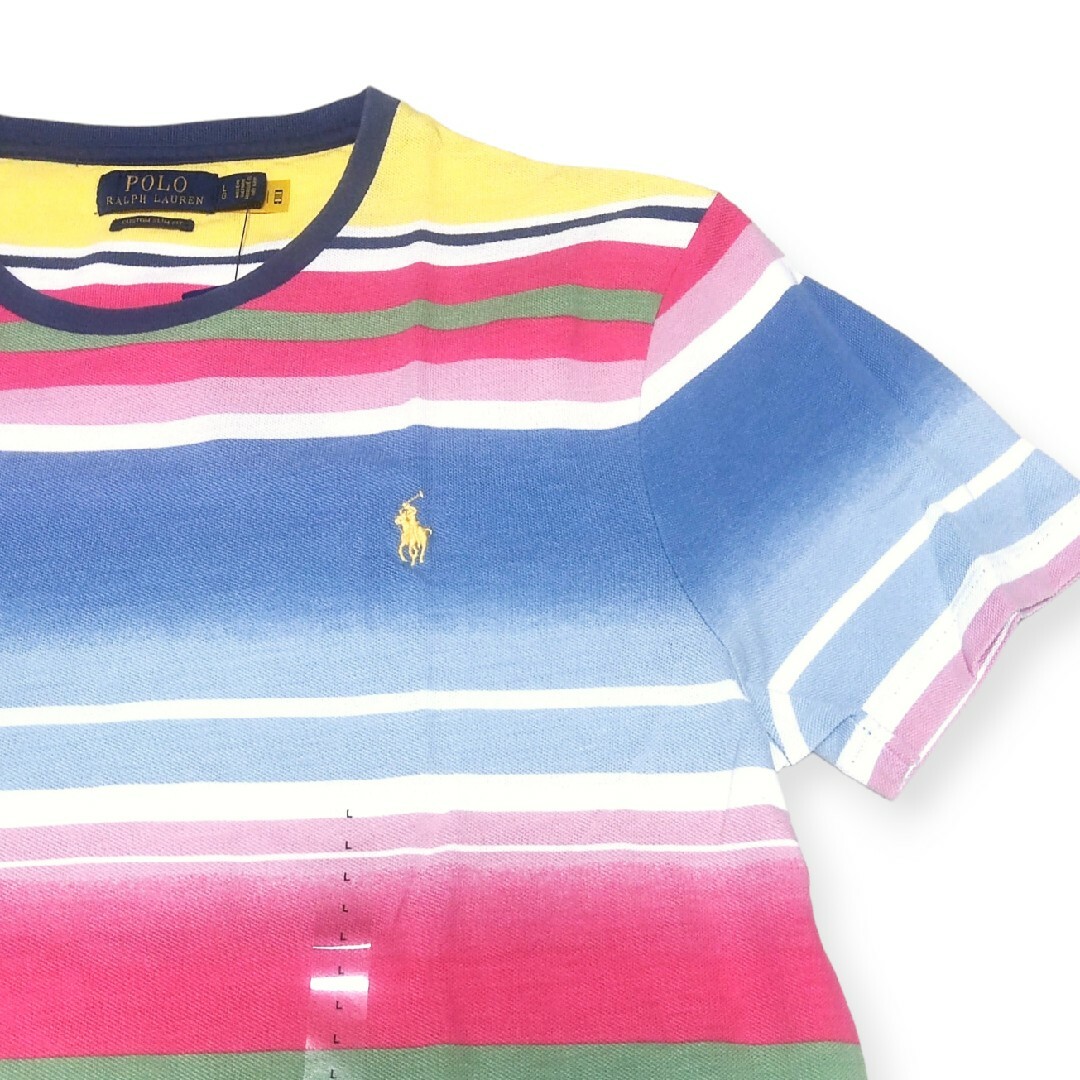 POLO RALPH LAUREN(ポロラルフローレン)の【新品タグ付き】ポロラルフローレン　鹿の子　マルチカラー　ボーダー　Tシャツ メンズのトップス(Tシャツ/カットソー(半袖/袖なし))の商品写真