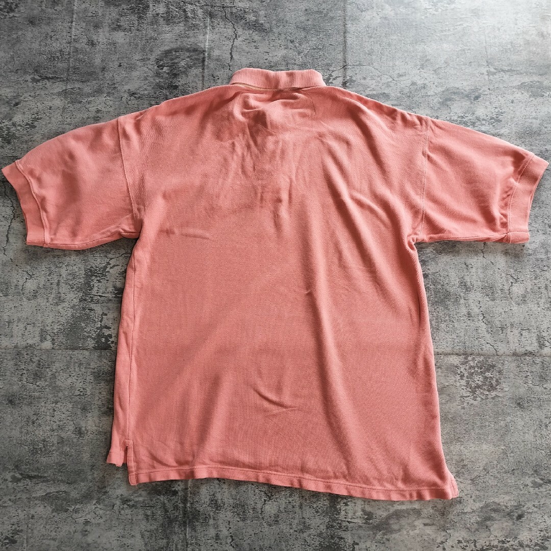 【C206】USA古着 半袖ポロシャツ NEW RIVER 無地 シンプル 刺繍 メンズのトップス(ポロシャツ)の商品写真