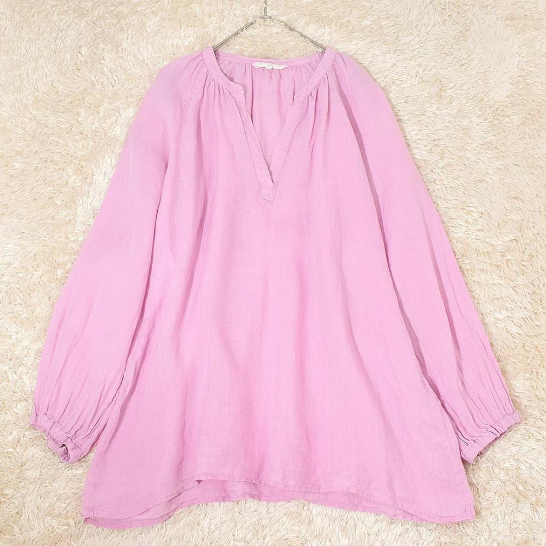 23区 - 23区 × LIBECO 麻 リネン 洗える スキッパー チュニック 23区 - 23区 × LIBECO 麻 リネン 洗える スキッパー チュニック