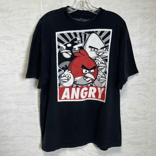 アングリーバード　半袖Ｔシャツ　サイズＸＬ　黒ブラック　コットン　メンズ古着(Tシャツ/カットソー(半袖/袖なし))