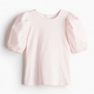 エイチアンドエム(H&M)の新品未使用 H&M・エイチアンドエム・パフスリーブトップス ベビーピンク(Tシャツ(半袖/袖なし))