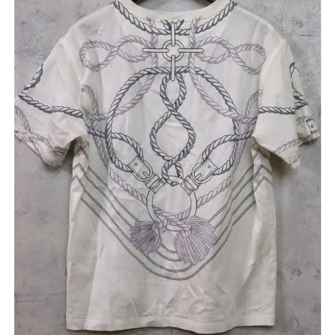 Hermes(エルメス)の【広尾店】エルメス HERMES Tシャツ レディース ロープ柄 白 size34 コットン 【13934】 レディースのトップス(Tシャツ(半袖/袖なし))の商品写真