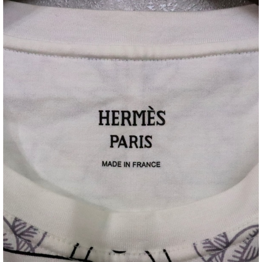 Hermes(エルメス)の【広尾店】エルメス HERMES Tシャツ レディース ロープ柄 白 size34 コットン 【13934】 レディースのトップス(Tシャツ(半袖/袖なし))の商品写真