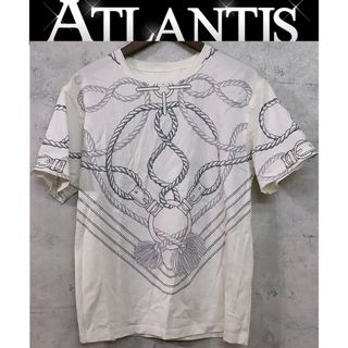 【広尾店】エルメス HERMES Tシャツ レディース ロープ柄 白 size34 コットン 【13934】