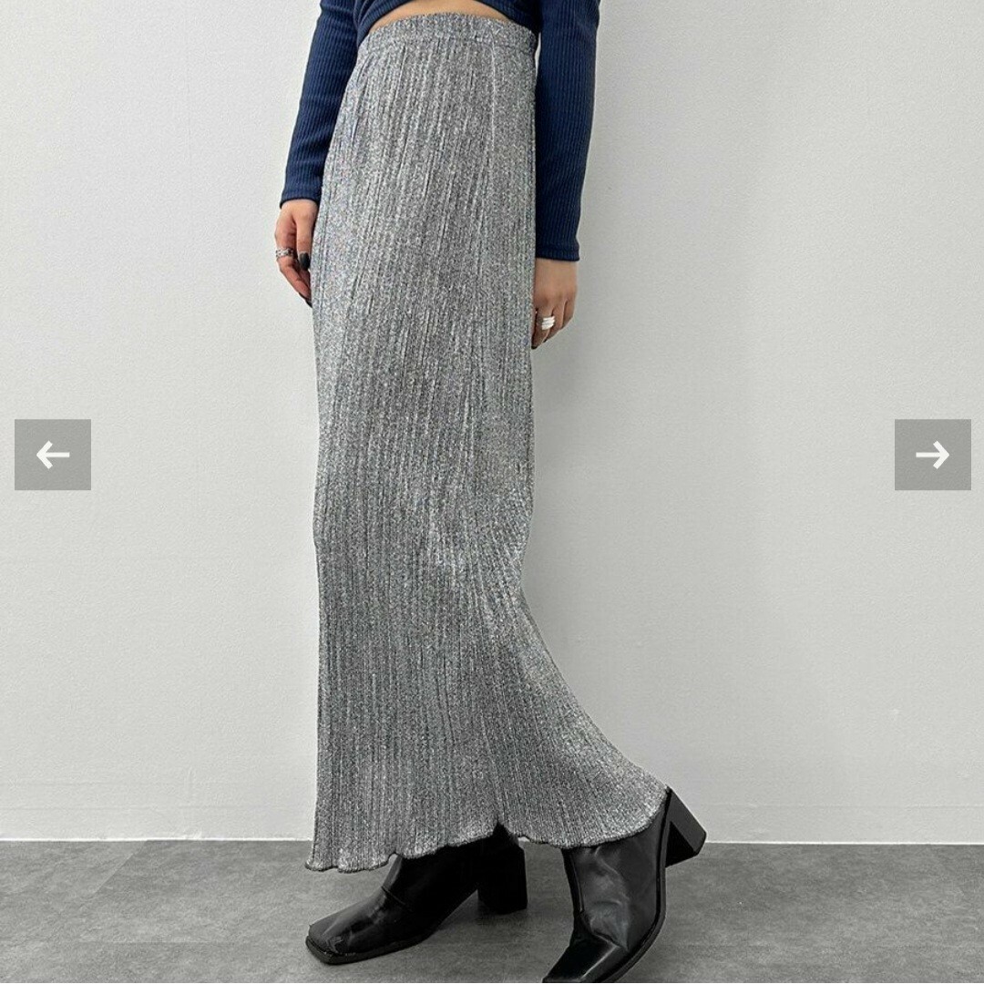 LVEU.　ラブユ　Glitter micro pleat skirt レディースのスカート(ロングスカート)の商品写真