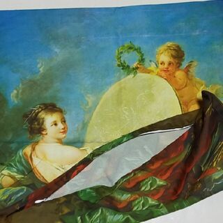 両面クッションカバー⭐フランソワブーシェ【絵画の寓意】ロココ.フラゴナール中世画