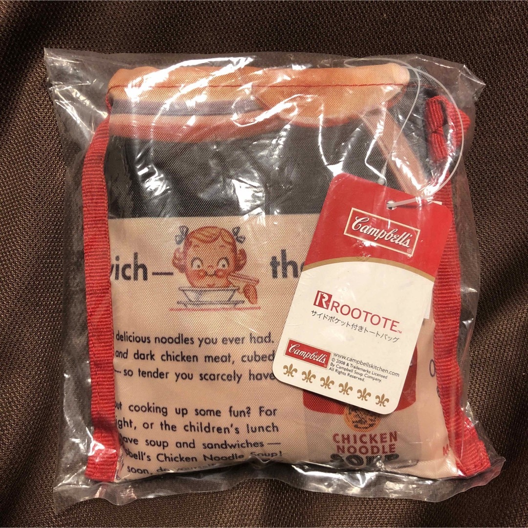 ROOTOTE(ルートート)の新品　キャンベルスープ　サイドポケット付きトートバッグ　ルートート　エコバッグ　 レディースのバッグ(エコバッグ)の商品写真